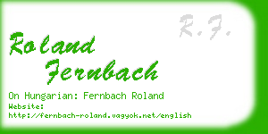 roland fernbach business card